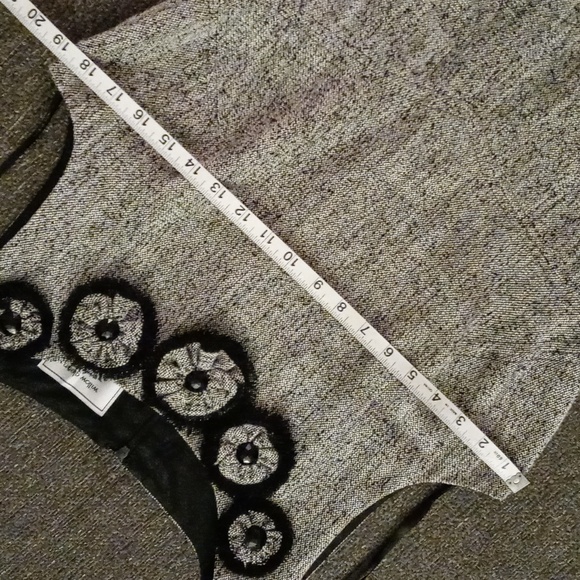 🖤Willow Glenn🖤 - Gray/Black Textured Sleeveless Dress w/Collar Applique - Picture 8 of 11